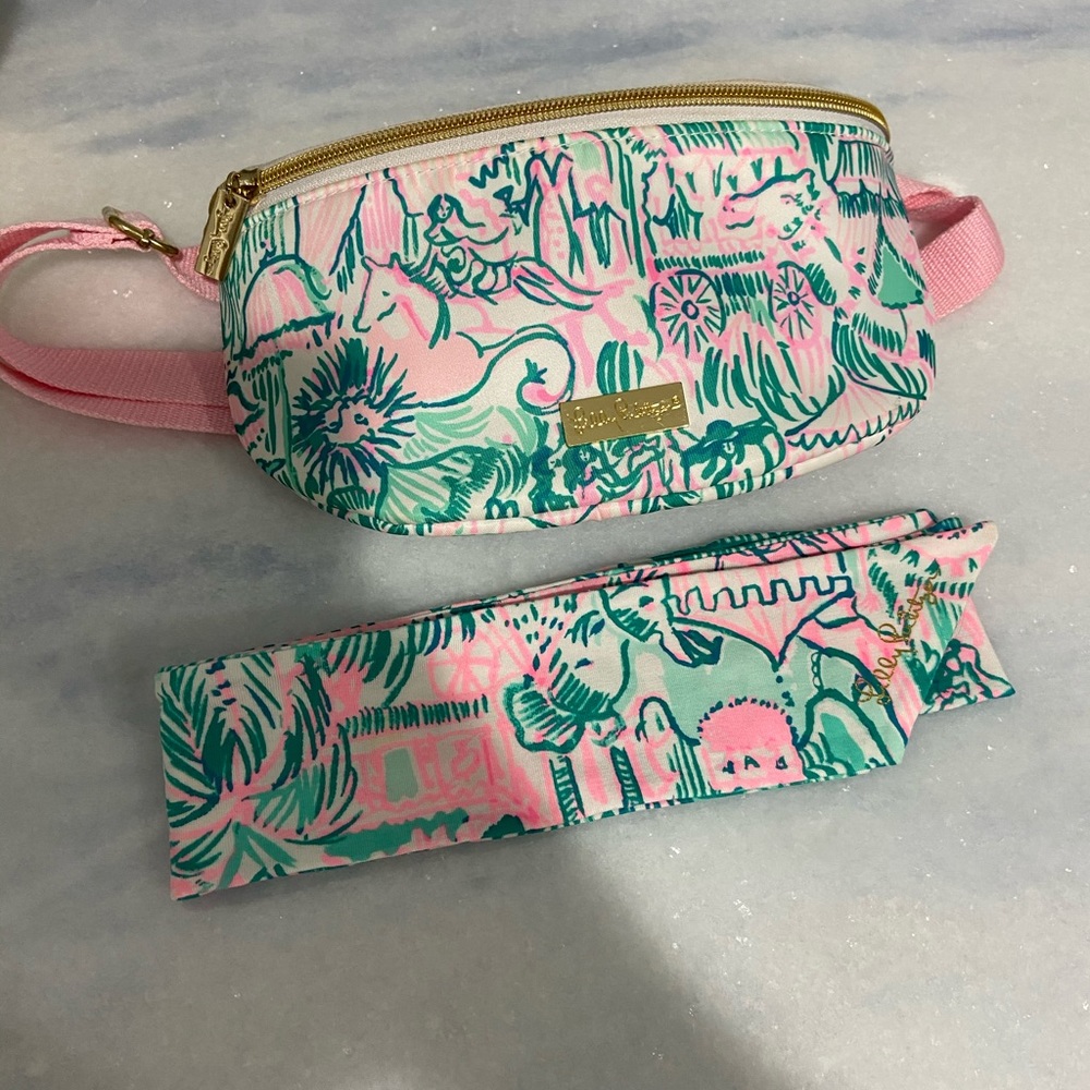 Lilly Pulitzer matching headband and Fanny pack
